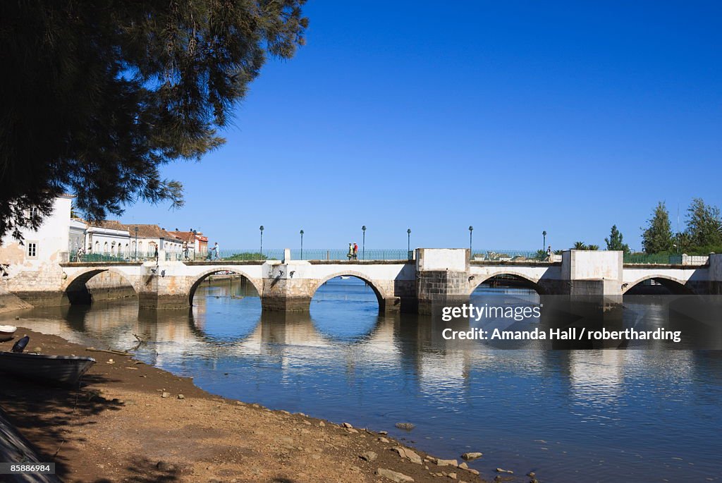 Ponta Romana (Roman Bridge) over River Gilao, Tavira, Algarve, Portugal, Europe
