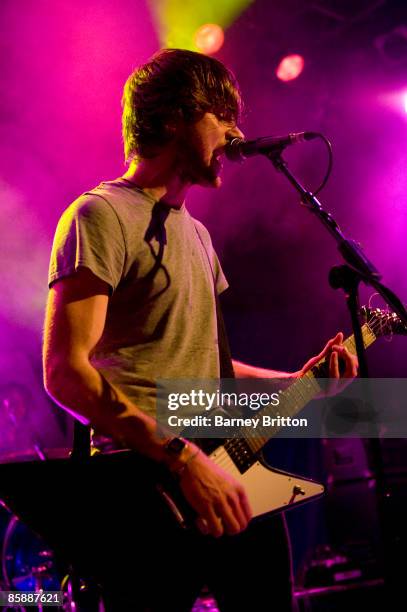 Matt Bigland of Dinosaur Pileup performs on stage at the XFM Big Night Out at O2 Islington Academy on April 9, 2009 in London, England.