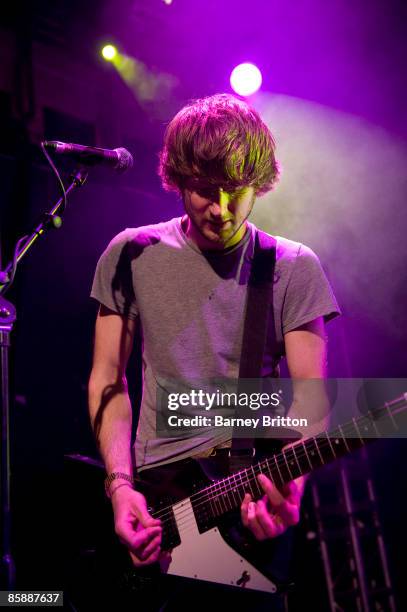 Matt Bigland of Dinosaur Pileup performs on stage at the XFM Big Night Out at O2 Islington Academy on April 9, 2009 in London, England.