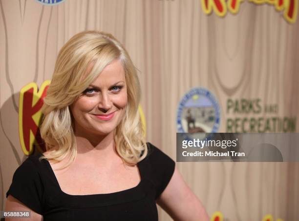 Actress Amy Poehler arrives to the Los Angeles premiere of NBC's new show "Parks and Recreation" held at MyHouse on April 9, 2009 in Hollywood,...
