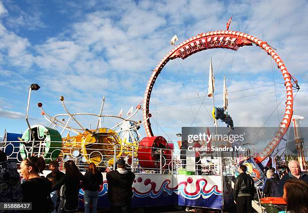 Amusement rides entertain the thousands that gathered at the Royal Easter Show at the ASB Showgrounds on April 10, 2009 in Auckland, New Zealand.