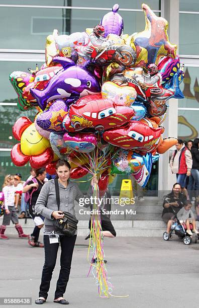 Lady sells hellium baloons at the Royal Easter Show at the ASB Showgrounds on April 10, 2009 in Auckland, New Zealand.