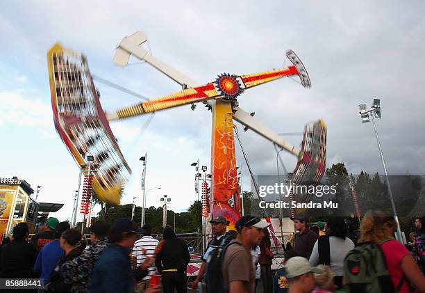 Amusement rides entertain the thousands that gathered at the Royal Easter Show at the ASB Showgrounds on April 10, 2009 in Auckland, New Zealand.