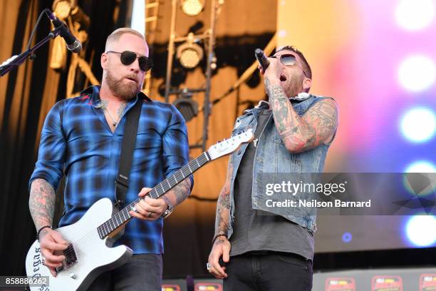 Jeremy Popoff and A. Jay Popoff of Lit perform on stage as part of "Jack's 12th Show" at FivePoint Amphitheatre on October 7, 2017 in Irvine,...