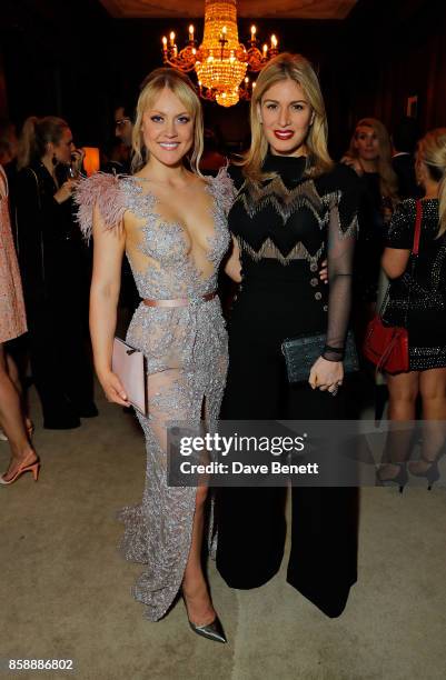 Camilla Kerslake and Hofit Golan attend Chris Robshaw and Camilla Kerslake's engagement party at Ten Trinity Square Private Club on October 7, 2017...