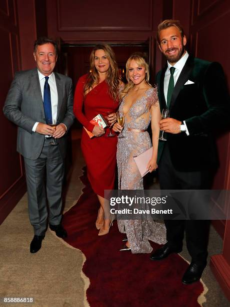 Piers Morgan, Celia Walden, Camilla Kerslake and Chris Robshaw attend Chris Robshaw and Camilla Kerslake's engagement party at Ten Trinity Square on...