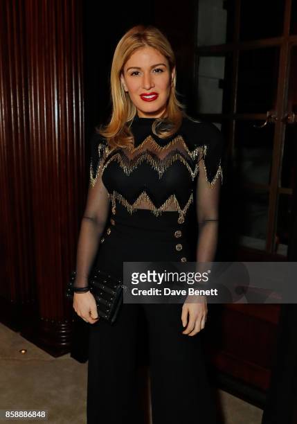 Hofit Golan attends Chris Robshaw and Camilla Kerslake's engagement party at Ten Trinity Square Private Club on October 7, 2017 in London, England.
