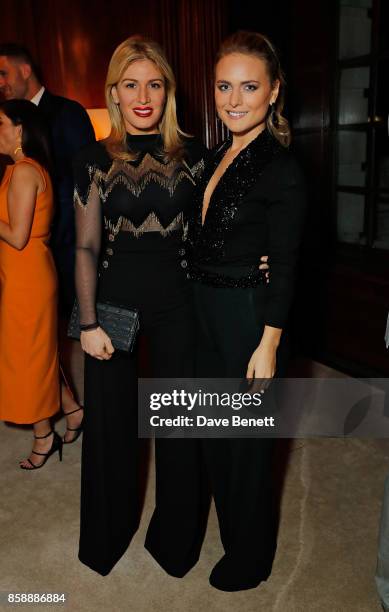 Hofit Golan and Francesca Dutton attend Chris Robshaw and Camilla Kerslake's engagement party at Ten Trinity Square Private Club on October 7, 2017...