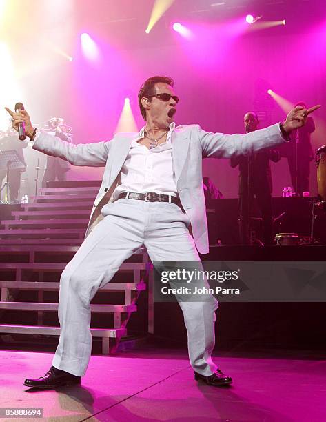 Singer Marc Anthony performs at Seminole Hard Rock Hotel and Casino on April 9, 2009 in Hollywood, Florida.