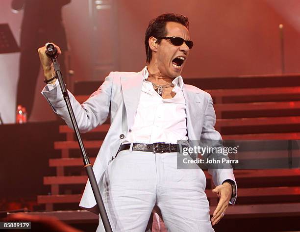 Singer Marc Anthony performs at Seminole Hard Rock Hotel and Casino on April 9, 2009 in Hollywood, Florida.