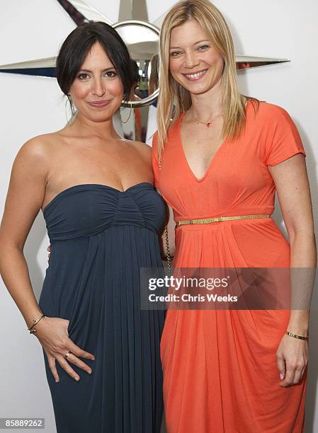 Fashion designer Rachel Pally and actress Amy Smart attend a luncheon for Pally at the Chateau Marmont on April 9, 2009 in West Hollywood, California.