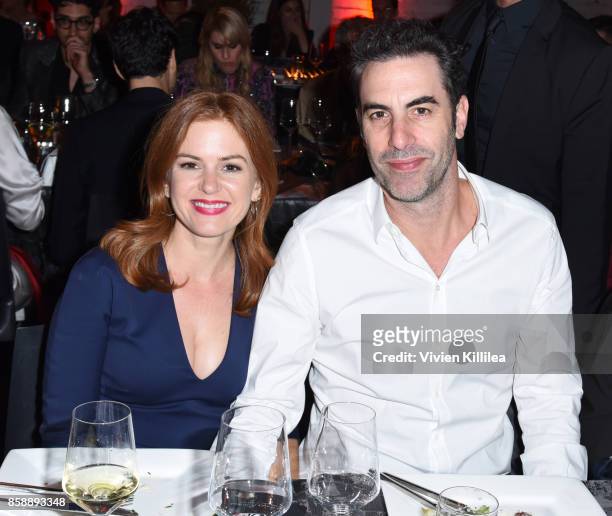 Isla Fisher and Sacha Baron Cohen attend the 2017 Los Angeles Dance Project Gala on October 7, 2017 in Los Angeles, California.