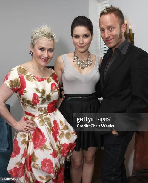 Kelly Green, actress Sophia Bush and Gregory Arlt attend a luncheon for fashion designer Rachel Pally at the Chateau Marmont on April 9, 2009 in West...