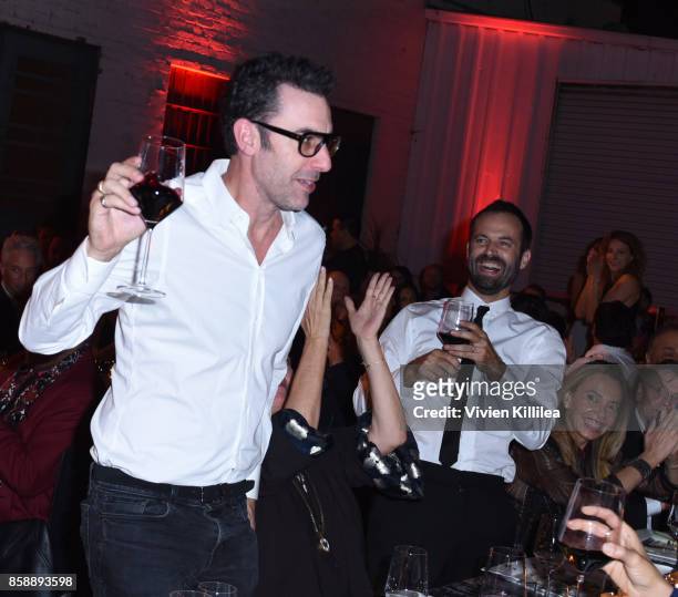 Sacha Baron Cohen and Benjamin Millepied attend the 2017 Los Angeles Dance Project Gala on October 7, 2017 in Los Angeles, California.