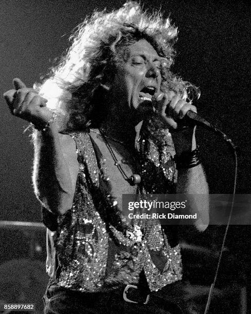 Singer/Songwriter Robert Plant performs at The OMNI Coliseum in Atlanta Georgia. August 01, 1990