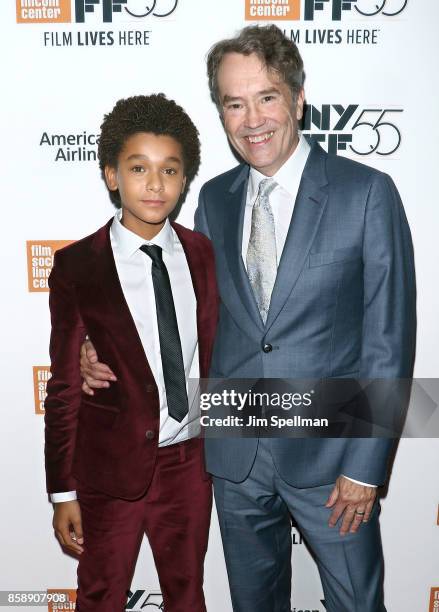 Actor Jaden Michael and composer Carter Burwell attend the 55th New York Film Festival "Wonderstruck" premiere at Alice Tully Hall on October 7, 2017...