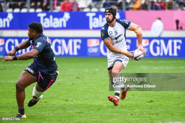 Alexandre Dumoulin of Montpellier during the Top 14 match between Stade Francais and Montpellier on October 7, 2017 in Paris, France.