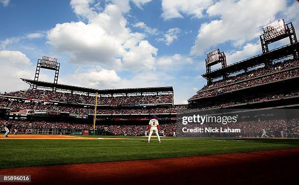 General view during the game between the Atlanta Braves and the Philadelphia Phillies at Citizens Bank Park on April 8, 2009 in Philadelphia,...