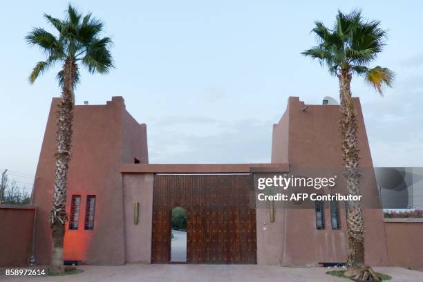 Picture taken on October 7 shows the house of Myriam L'Aouffir, the partner of former IMF chief Dominique Strauss-Kahn, on the outskirts of the...