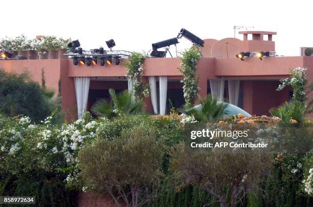 Picture taken on October 7 shows the house of Myriam L'Aouffir, the partner of former IMF chief Dominique Strauss-Kahn, on the outskirts of the...