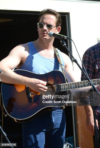 Musician Sam Outlaw performs onstage during the Hardly Strictly Bluegrass music festival at Golden Gate Park on October 7, 2017 in San Francisco,...