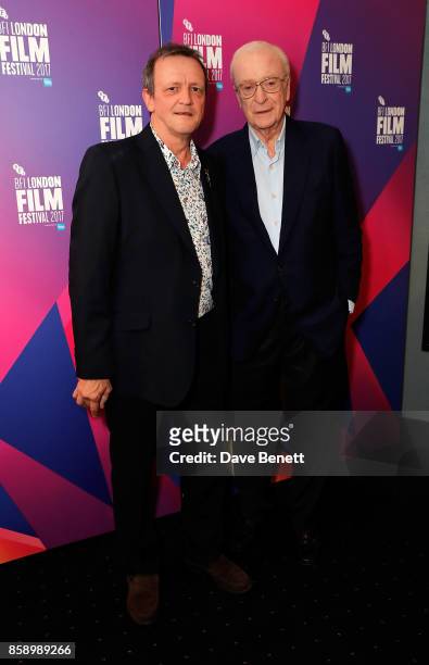 David Batty and Sir Michael Caine attend a screening "My Generation" at the Curzon Chelsea during the 61st BFI London Film Festival on October 8,...