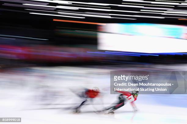 Charle Cournoyer of Canda competes in the Mens 5000m Relay Final during the Audi ISU World Cup Short Track Speed Skating at Optisport Sportboulevard...