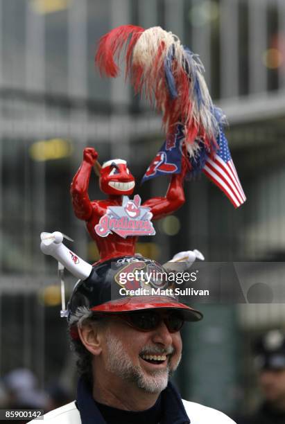 Fans file into the stadium prior to the start of the Cleveland Indians and Toronto Blue Jays game April 10, 2009 at Progressive Field in Cleveland,...