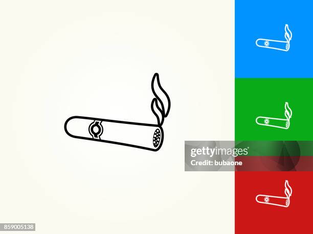 cigar black stroke linear icon - cigar stock illustrations