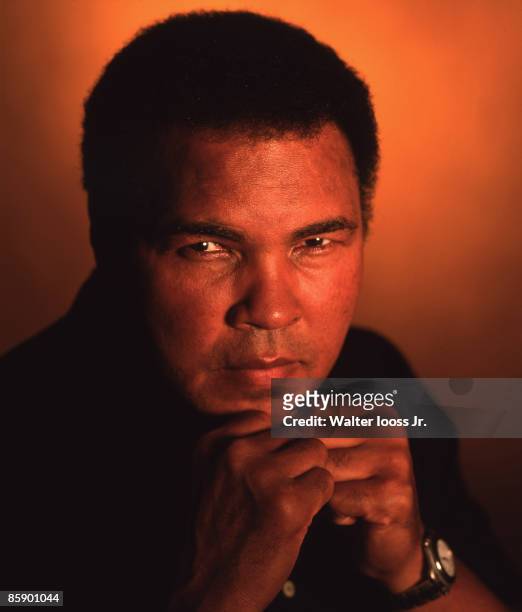 Closeup portrait of former heavyweight champion Muhammad Ali at his home. Berrien Springs, MI 9/10/1996 CREDIT: Walter Iooss Jr.