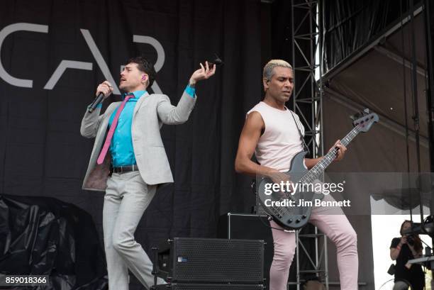 Davey Havok and Tony Kanal of Dreamcar perform live on stage during Austin City Limits Festival at Zilker Park on October 7, 2017 in Austin, Texas.