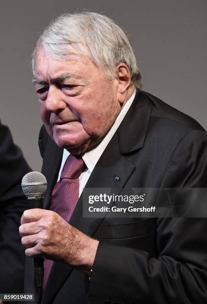 Director Claude Lanzmann introduces "Four Sisters: The Hippocratic Oath" during the 55th New York Film Festival at The Film Society of Lincoln...
