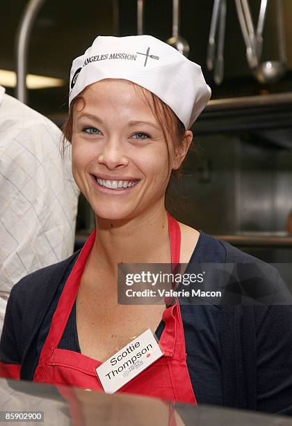 Actress Scottie Thompson attends The Los Angeles Mission Good Friday Event on April 10, 2009 in Los Angeles, California.