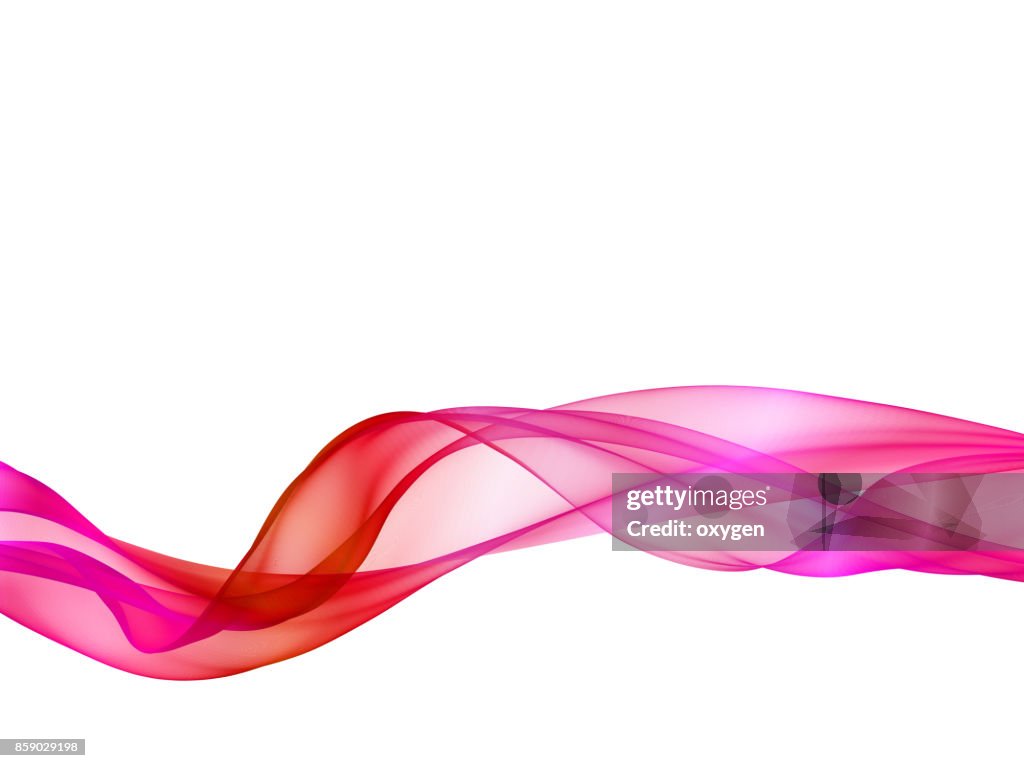 Abstract red line, wave isolated on white background