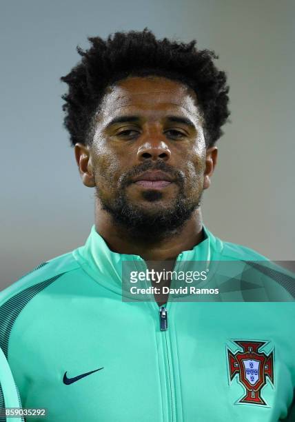 Eliseu of Portugal looks on prior to the FIFA 2018 World Cup Qualifier between Andorra and Portugal at the Estadi Nacional on October 7, 2017 in...