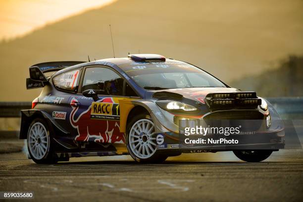 The French driver, Sbastien Ogier and his co-driver Julien Ingrassia of M-Sport World Rally Team, driving his Ford Fiesta WRC, during the last day of...