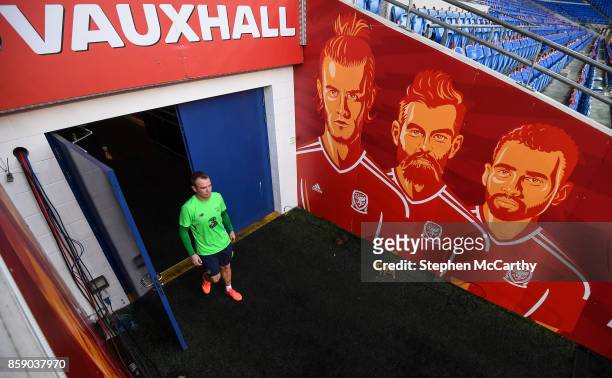 Cardiff , United Kingdom - 8 October 2017; Republic of Ireland's Glenn Whelan during squad training at Cardiff City Stadium in Cardiff, Wales.