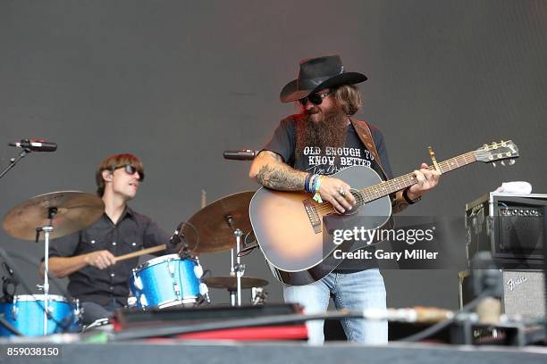 Cody Jinks performs in concert during day two of the first week of Austin City Limits Music Festival at Zilker Park on October 7, 2017 in Austin,...