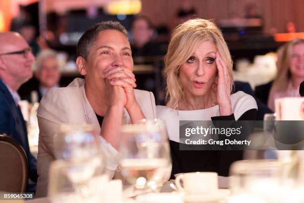 Director, writer and Honoree Jill Soloway and Actress Judith Light watch Wanda Sykes on stage at the Point Honors Los Angeles at The Beverly Hilton...