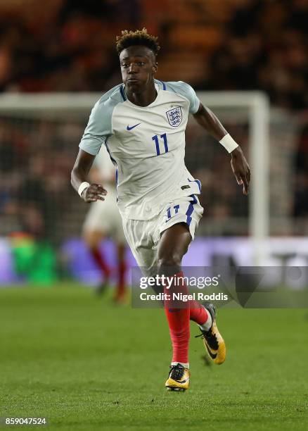 Tammy Abraham of England U21 during the UEFA European Under 21 Championship Group 4 Qualifier between England and Scotland at Riverside Stadium on...