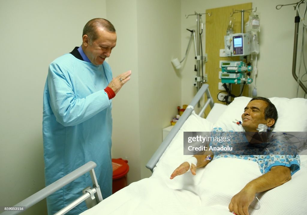 Turkish President Erdogan visits Olympic champion in weightlifting Naim Suleymanoglu