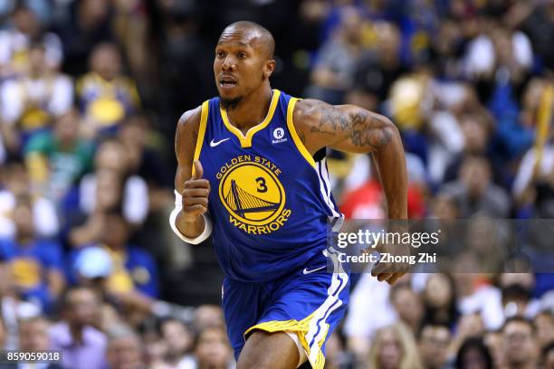 David West of the Golden State Warriors in action during the game between the Minnesota Timberwolves and the Golden State Warriors as part of 2017...