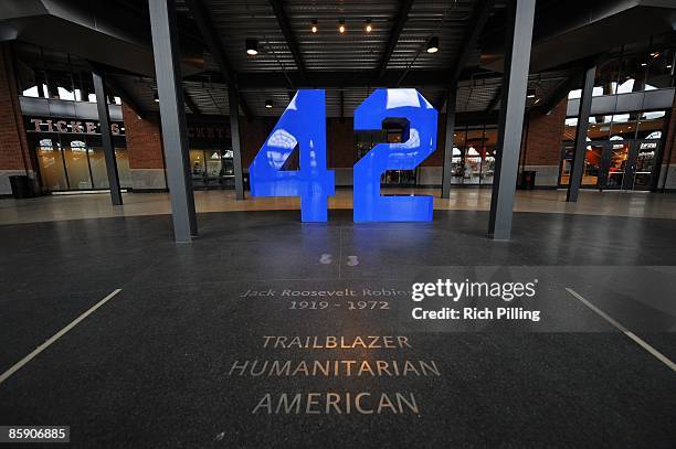 General view of the Jackie Robinson Rotunda during an exhibition game at Citi Field in Flushing, Queens, New York on Saturday, April 4, 2009. The...