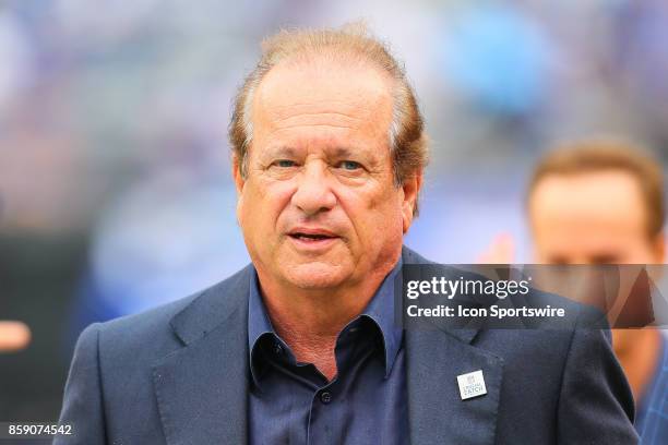 Dean Spanos, Controlling Owner and Chairman of the board of the Los Angeles Chargers, prior to the first quarter of the National Football League game...