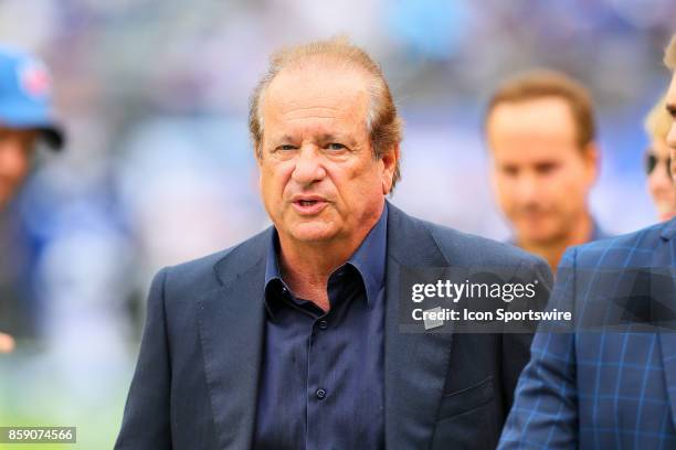 Dean Spanos, Controlling Owner and Chairman of the board of the Los Angeles Chargers, prior to the first quarter of the National Football League game...