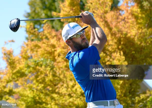 Graham DeLaet of Canada plays his shot from the first tee during the final round of the Safeway Open at the North Course of the Silverado Resort and...