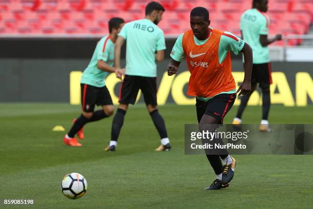 Portugals midfielder William Carvalho in action during National Team Training session before the match between Portugal and Switzerland at Luz...
