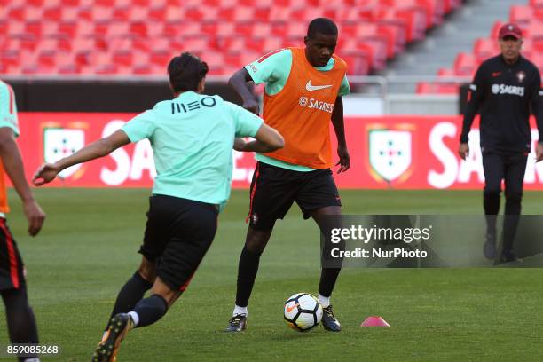 Portugals midfielder William Carvalho in action during National Team Training session before the match between Portugal and Switzerland at Luz...