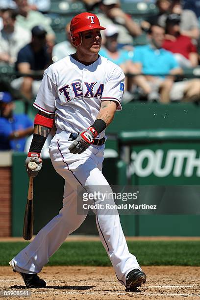 Centerfielder Josh Hamilton of the Texas Rangers on April 9, 2009 at Rangers Ballpark in Arlington, Texas.