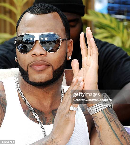 Flo Rida on the set of video shoot on April 10, 2009 in Miami Beach ...
